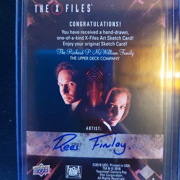 The X Files Sketch Card By Rees Finlay - Picture 2 of 2